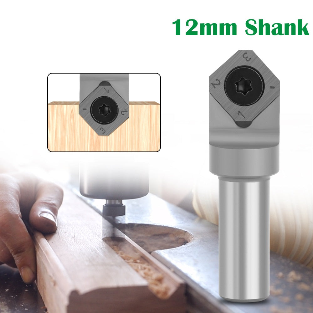 X12E17 12mm Shank V Type Alloy Spoilboard Router Bit Woodworking Planing Bit Milling Cutter
