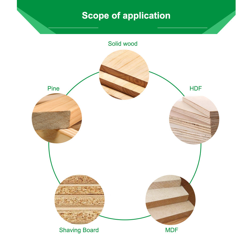 MC01035T9A 9PCS 1 / 4 Inch Shank Wood Trimming Milling Cutter Necking Tool Round Over Bit with Plastic Box