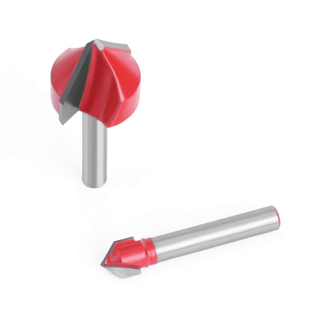 MC01120T8A 8Pcs V Engraving Bit CNC End 1 / 4 Shank Mill Milling Cutter 90 Degrees Wood Cutter for Woodworking