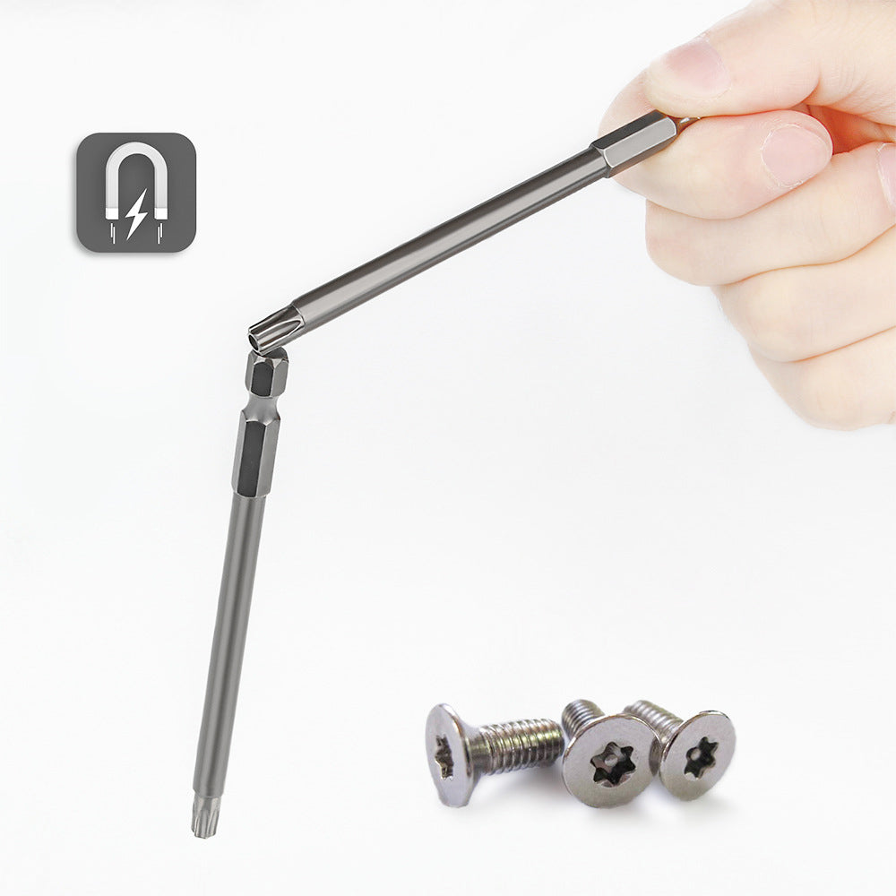 16PCS Torx Security Screwdriver Drill Bit Set S2 Steel 1 / 4 Inch Magnetic Hex Shank Star Bits