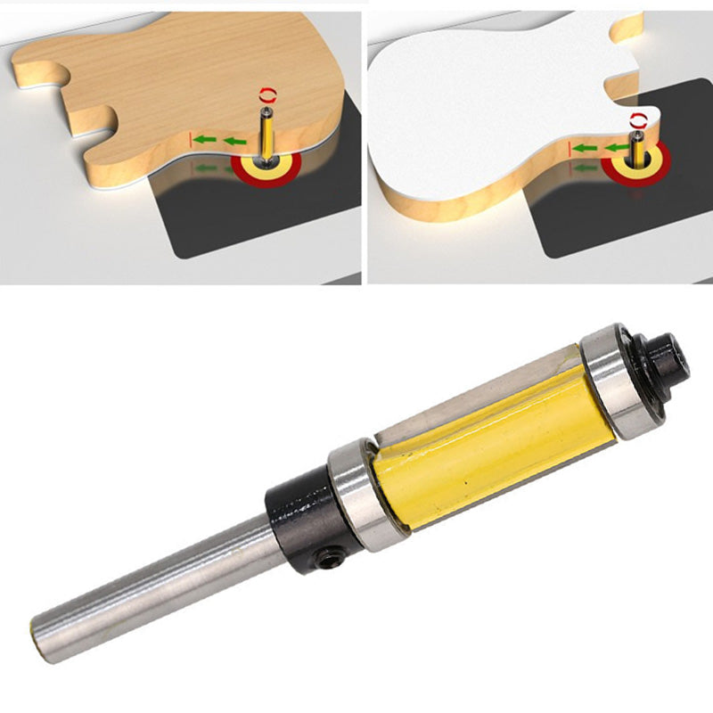 Shank Trimming Cutter Dual Bearing Milling Tool for Wood, Particleboard, MDF