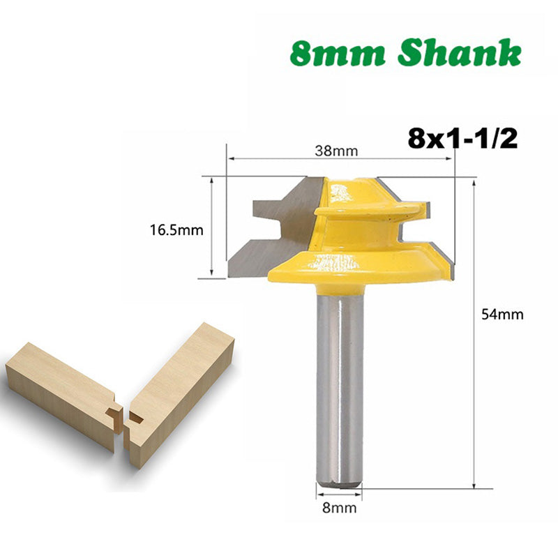 8x1-1 / 2 45-Degree Milling Cutter Router Bit Woodworking Milling Tool