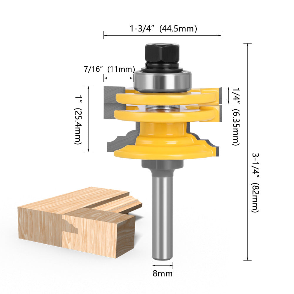 MC02014S08 8mm Shank Woodworking Milling Cutter for Glass, Windows, Wood Engraving Tenon Cutter