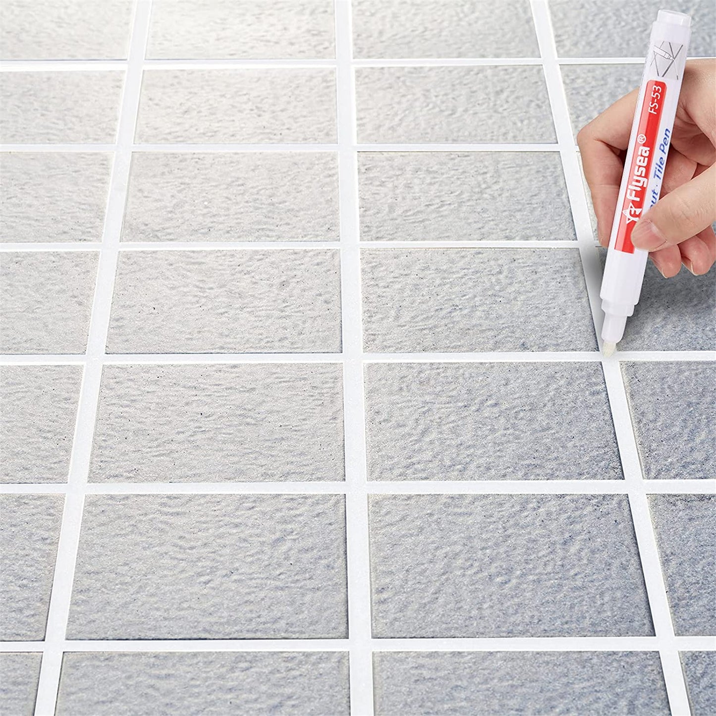 Flysea FS-53 Bathroom Kitchen Tile Grout Filler Pen Wall Floor Tile Repair Marker Pen - Dark Grey