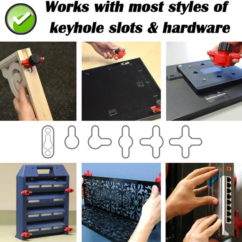 A180 No Measuring Marker Tool Keyhole Slot Hole Locator with 2 Bubble Level for Walls Cabinets Wood MDF