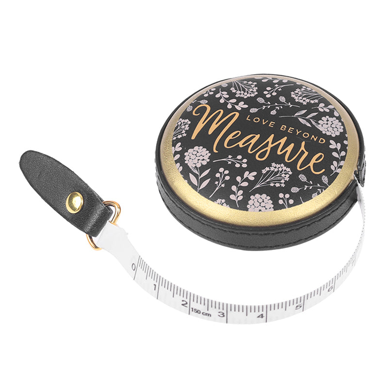 PU Leather Tape Measure Tool Clothing Measurement Retractable Mini Soft Ruler - Black