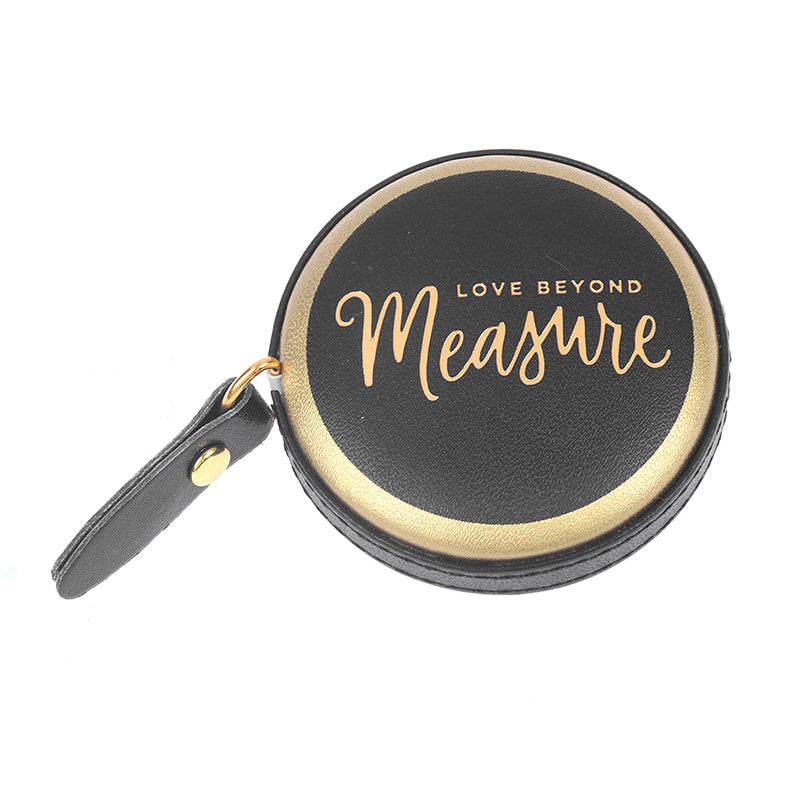PU Leather Tape Measure Tool Clothing Measurement Retractable Mini Soft Ruler - Black