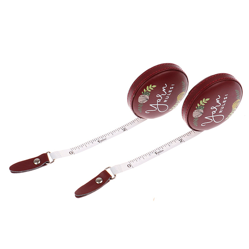PU Leather Tape Measure Tool Clothing Measurement Retractable Mini Soft Ruler - Red