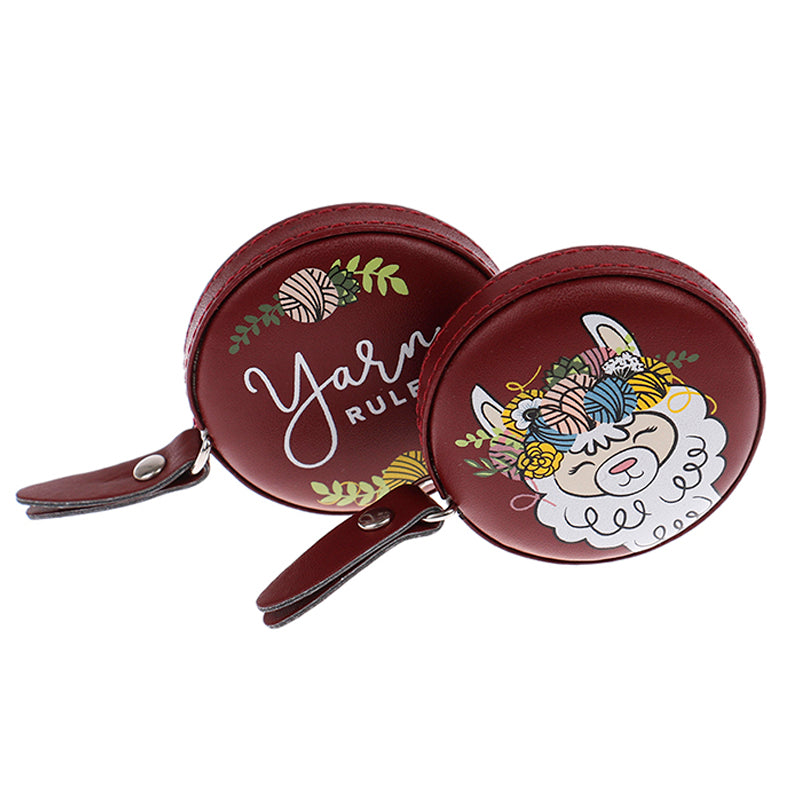 PU Leather Tape Measure Tool Clothing Measurement Retractable Mini Soft Ruler - Red