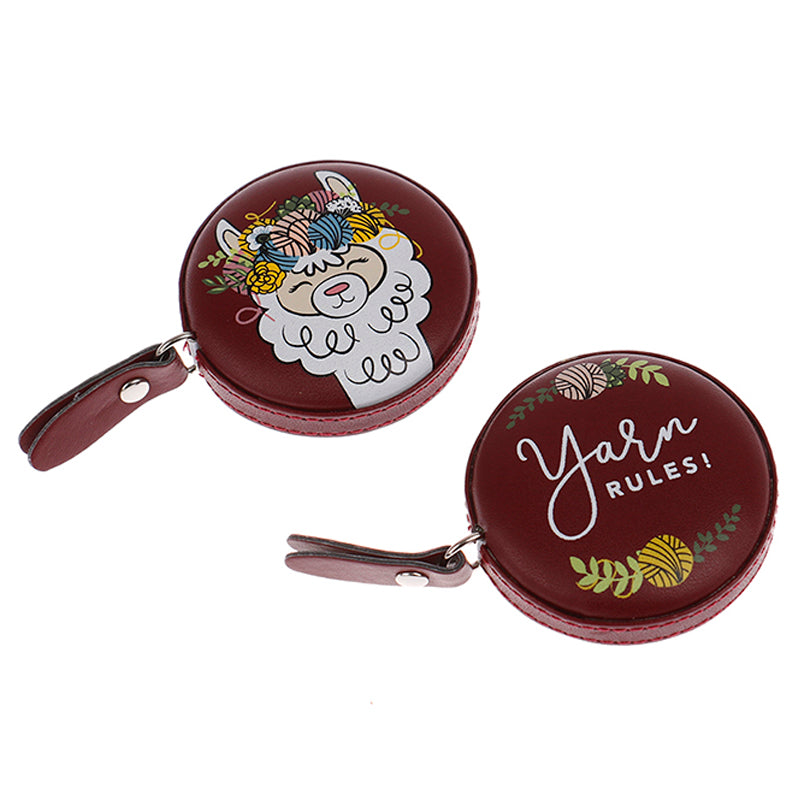 PU Leather Tape Measure Tool Clothing Measurement Retractable Mini Soft Ruler - Red