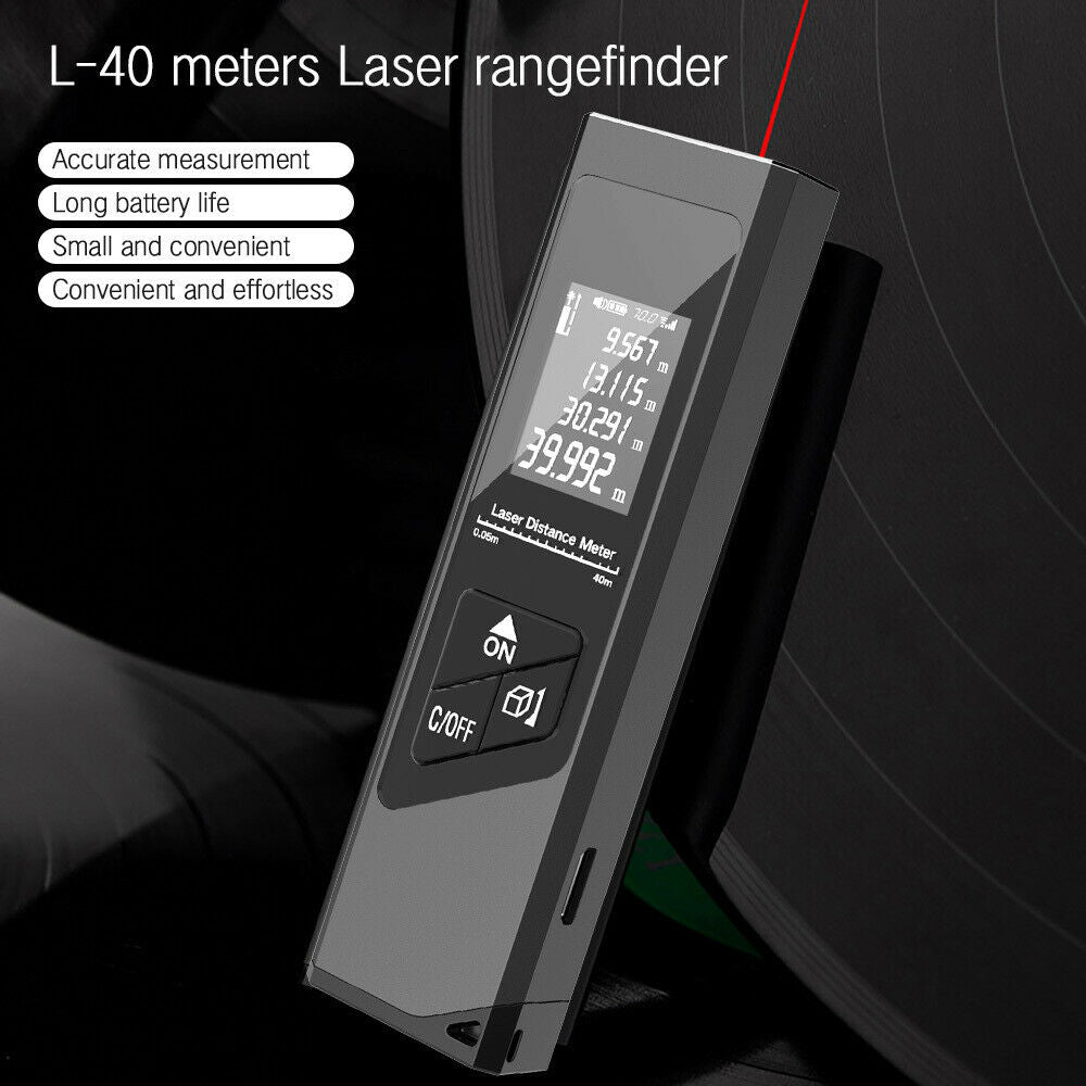 40m Smart Digital Laser Distance Meter Range Finder USB Charging Rangefinder Handheld Distance Measuring Meter