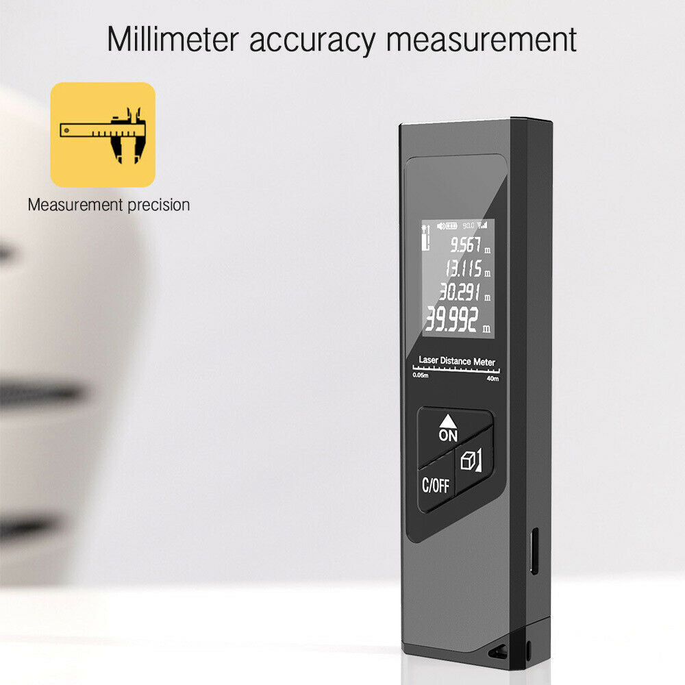 40m Smart Digital Laser Distance Meter Range Finder USB Charging Rangefinder Handheld Distance Measuring Meter