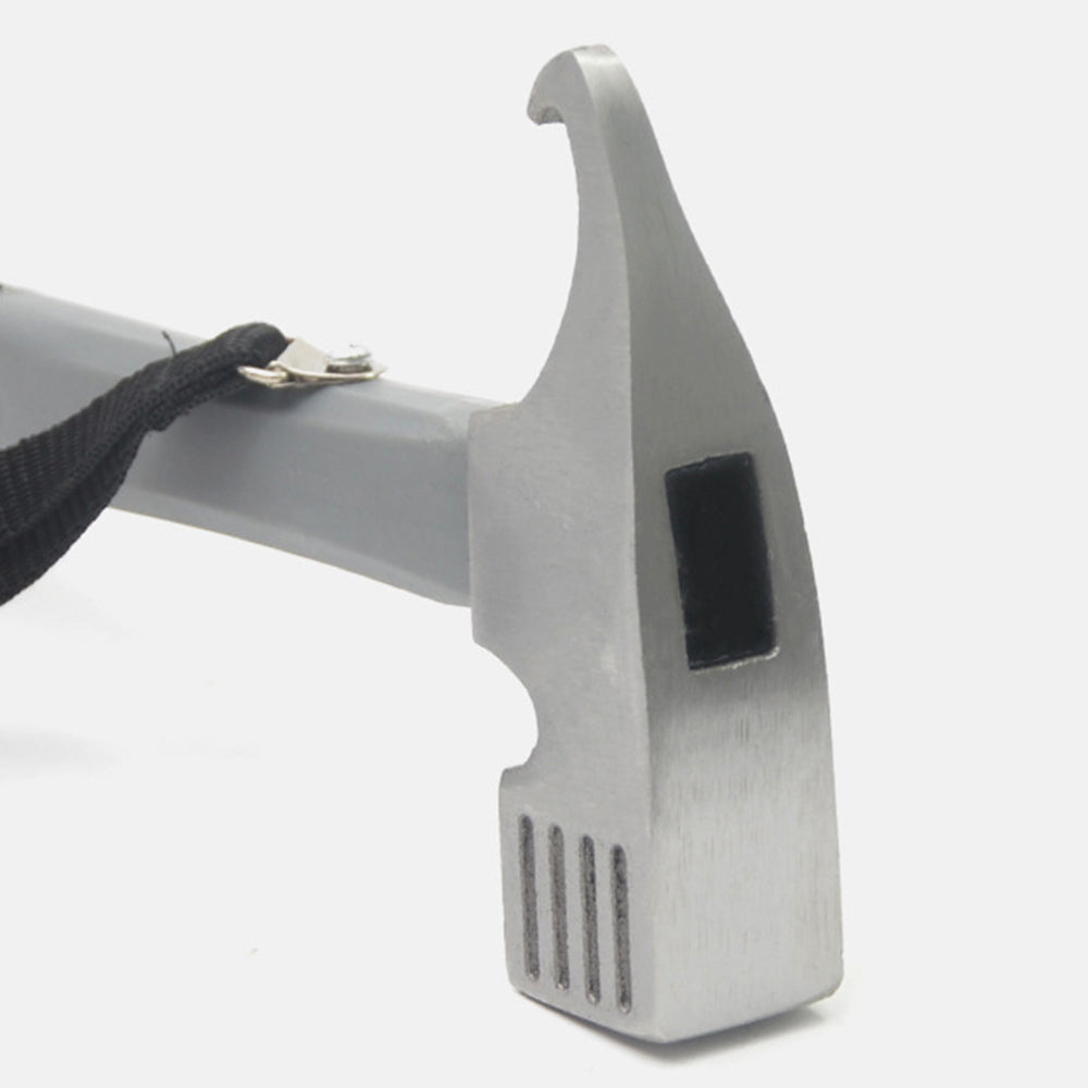 Camping Hammer Heavy Duty with Tent Stake Remover Steel Tent Hammer TPR Covered Handle Tent Mallet with Holding Strap - Blue