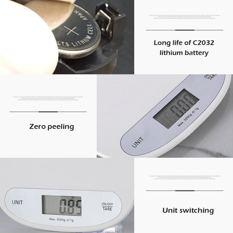 CK852 5000g/1g Electronic Kitchen Digital Scale LCD Display Cooking Baking Weight Scale (CE Certificated)