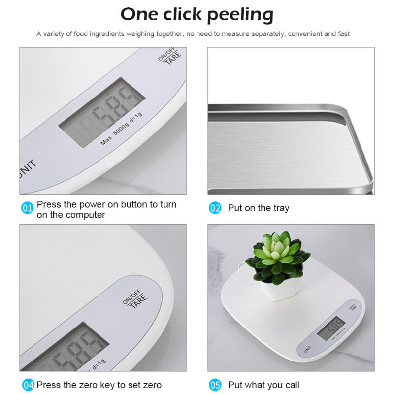 CK852 5000g/1g Electronic Kitchen Digital Scale LCD Display Cooking Baking Weight Scale (CE Certificated)