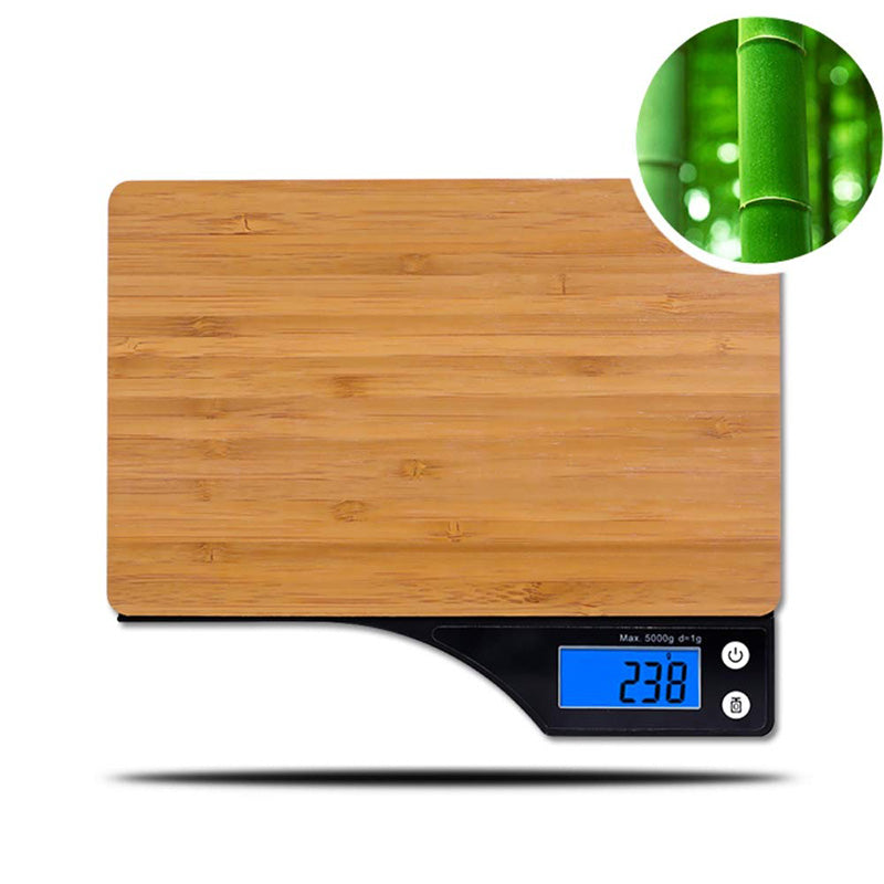 CK350 5000g/1g Bamboo Board Kitchen Digital Scale Electronic LCD Display Cooking Baking Food Ingredients Weight Measuring Scale (CE Certificated)