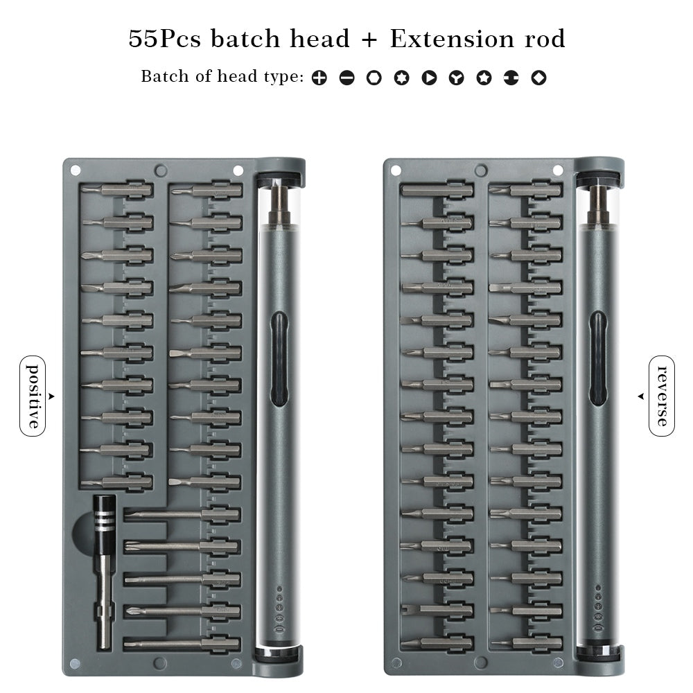 KING'SDUN KS-882025 59 in 1 Electric Repair Tool Kit with 55Pcs Bits Magnetic Mini Screwdriver Set for Watches, Cameras, Drones