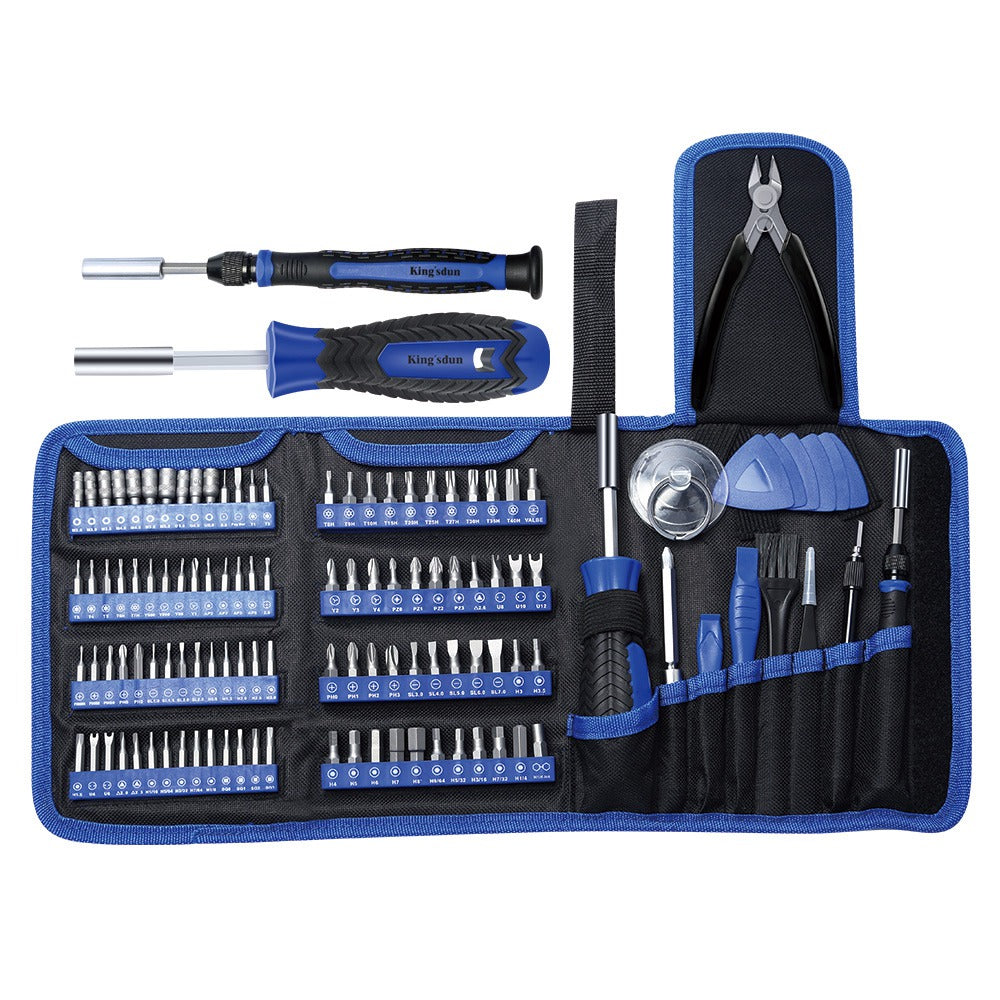 KING'SDUN KS-840126 117Pcs Precision Screwdriver Set with 108-Bits / Magnetizer Portable Repair Tool Kit for Watches, Cameras