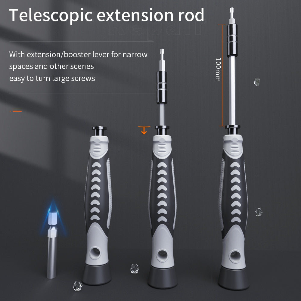 KING'SDUN KS-840130 130-in-1 Precision Screwdriver Set with 120-Bits / Tweezers Portable Repair Tool Kit for Watches, Cameras