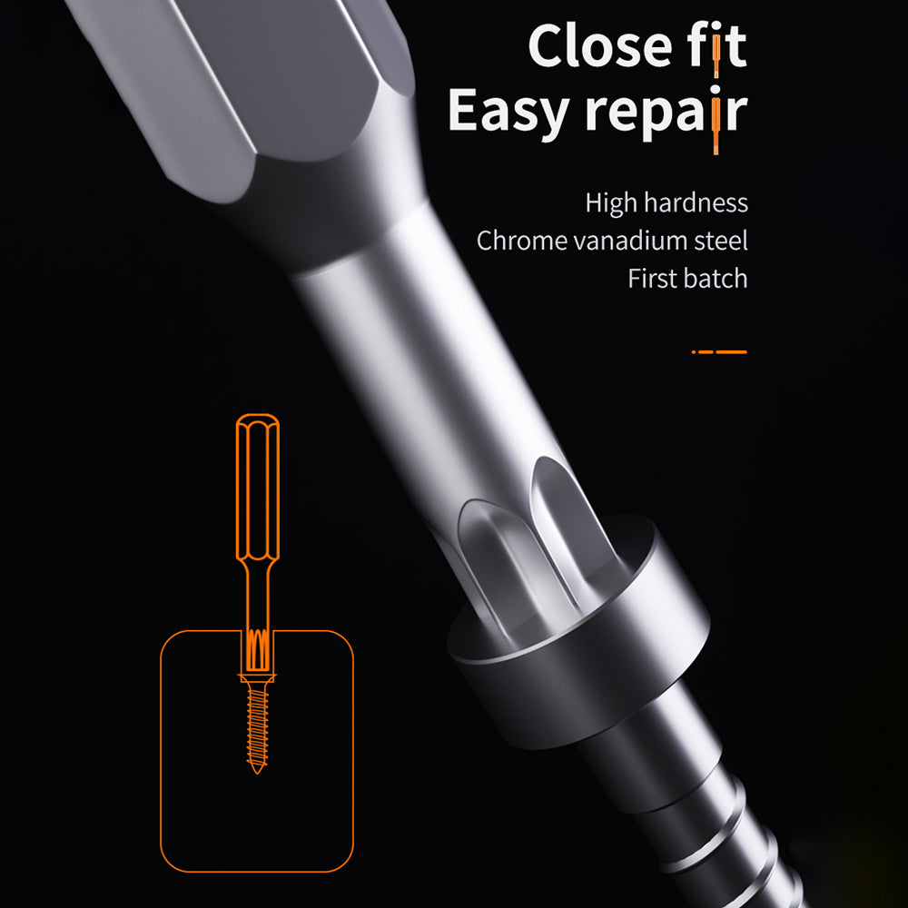 KING'SDUN KS-840071 25-in-1 Precision CRV Screwdriver Set with 17-Bits / Tweezers Portable Repair Tool Kit for Mobile Phones, Drones