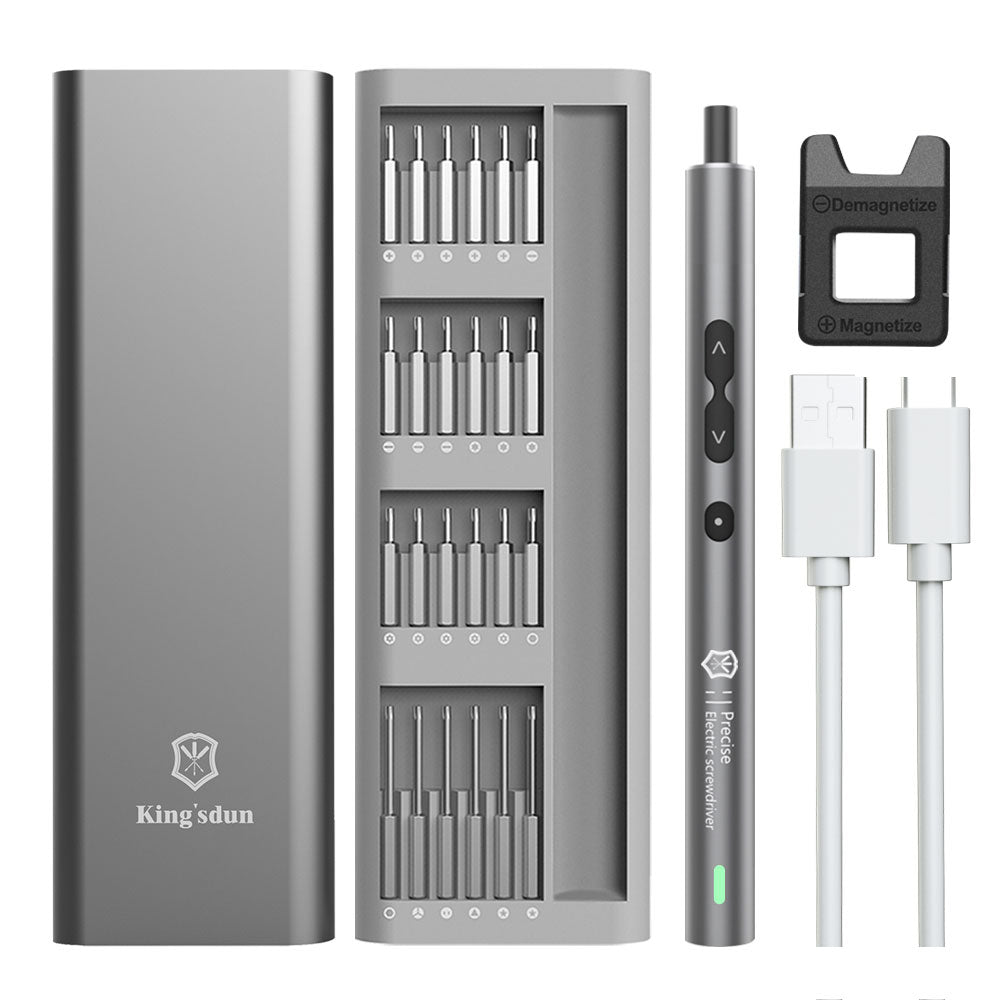 KING'SDUN KS-882038 51Pcs Electric Screwdriver Set with LED Light Magnetic 48 Bits Screw Driver Repair Tool Kit for Watches, Cameras, Drones
