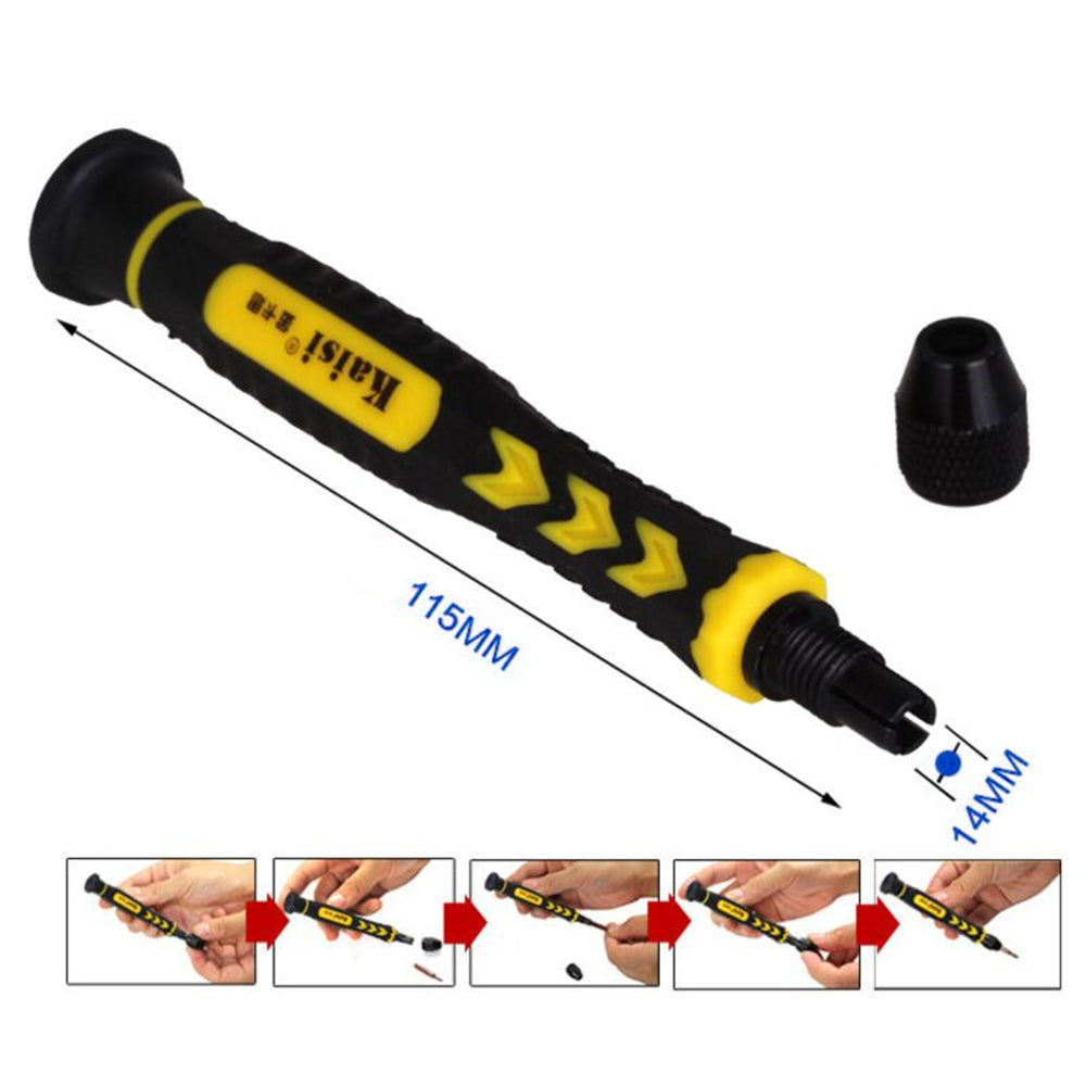 KAISI K-P3021B 21-in-1 Screwdriver Set with 15 Bits Portable Repair Tool Kit for Watches, Cameras, Drones
