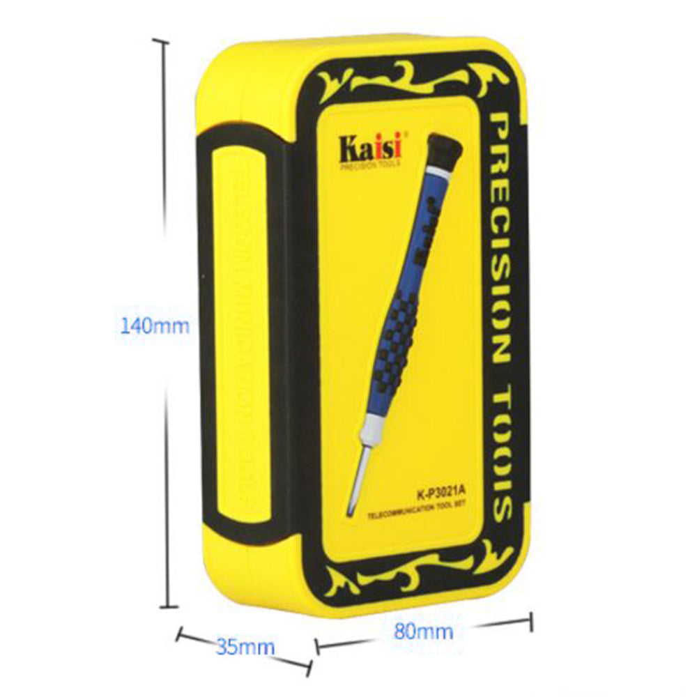 KAISI K-P3021B 21-in-1 Screwdriver Set with 15 Bits Portable Repair Tool Kit for Watches, Cameras, Drones