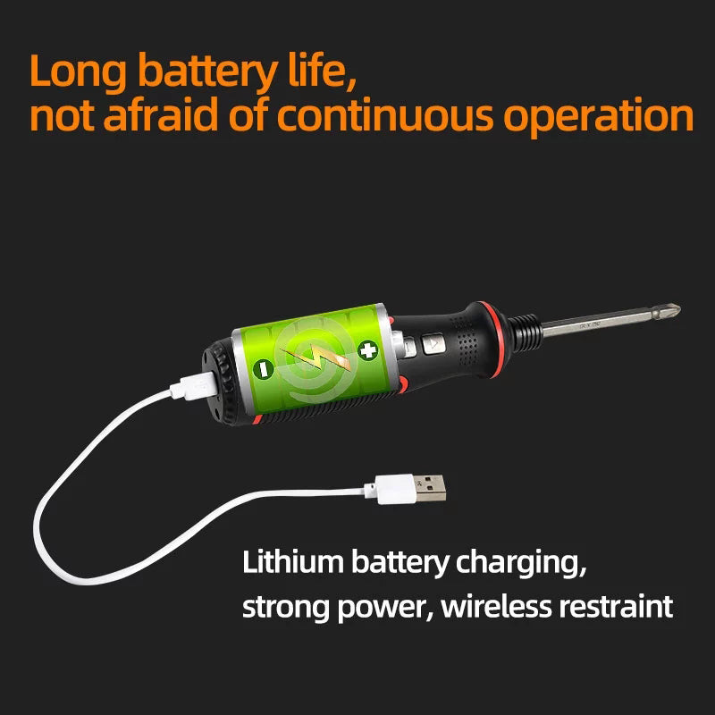 3.6V Electric Screwdriver USB Rechargeable Automatic Screwdriver Hand Drill with LED Light