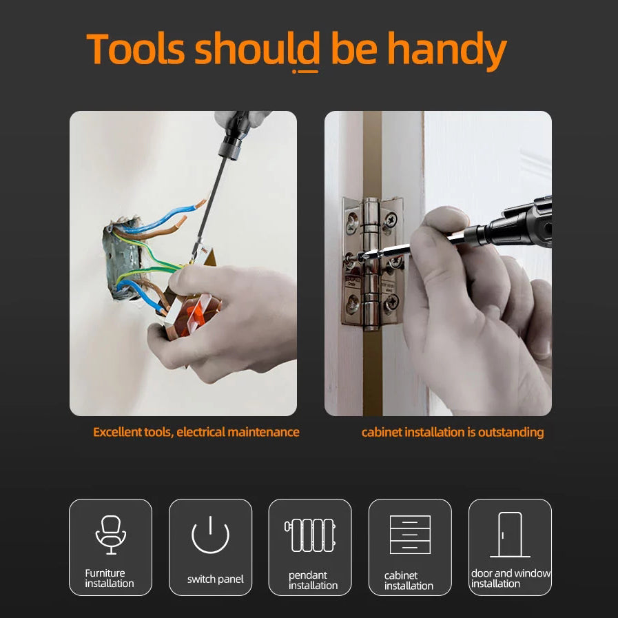 3.6V Electric Screwdriver USB Rechargeable Automatic Screwdriver Hand Drill with LED Light