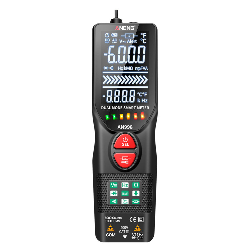 Aneng AN998  Digital Multimeter 6000 Counts Auto Range AC/DC Voltmeter OHM HZ Temperature Tester