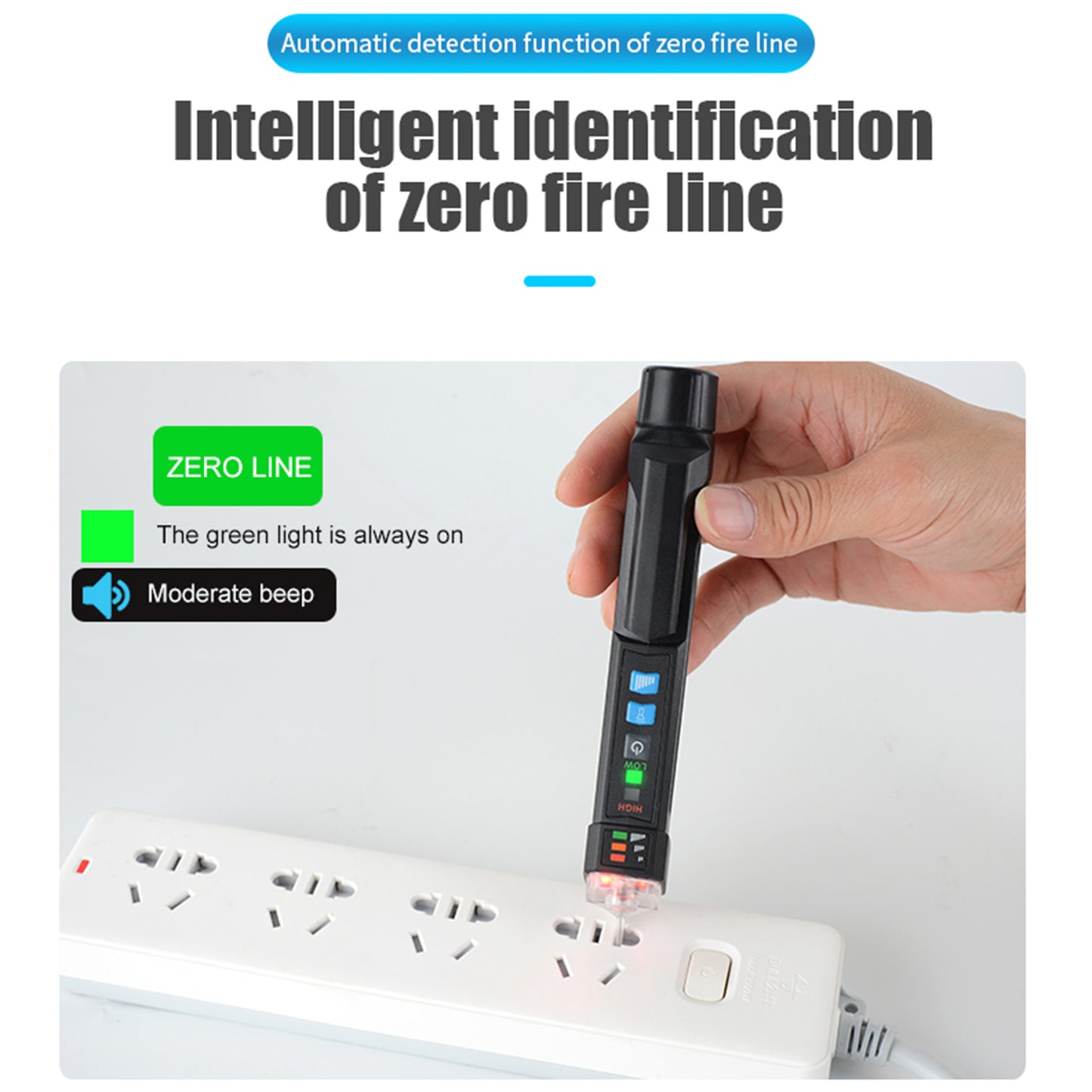 Uniqkart AC20 12-1000V Smart Non-Contact Electric Test Pencil AC Voltage Alarm Smart Detector Tester Pen