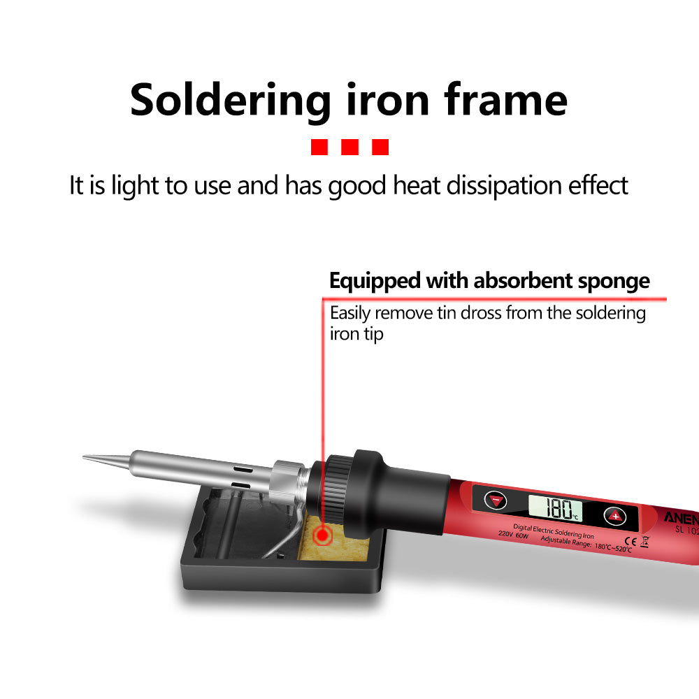Aneng SL102 25Pcs 60W Adjustable Temperature Soldering Welding Iron Tools Kit - EU Plug
