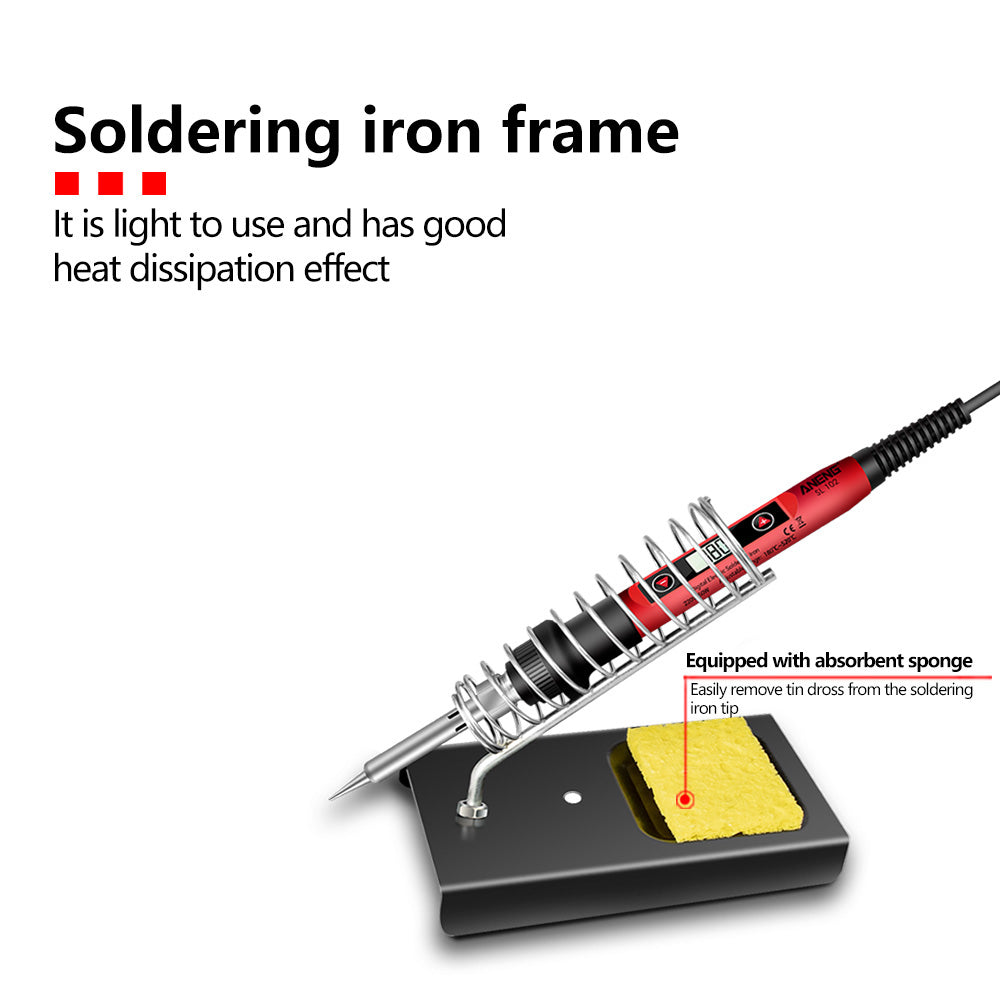 Aneng SL102 16Pcs 60W Adjustable Temperature Soldering Welding Iron Tools Kit with Digital Multimeter - EU Plug