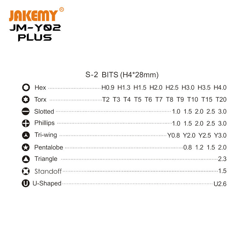 Jakemy JM-Y02 PLUS 42 in 1 Precision Electronic Screwdriver Set DIY Tool Repair Kit