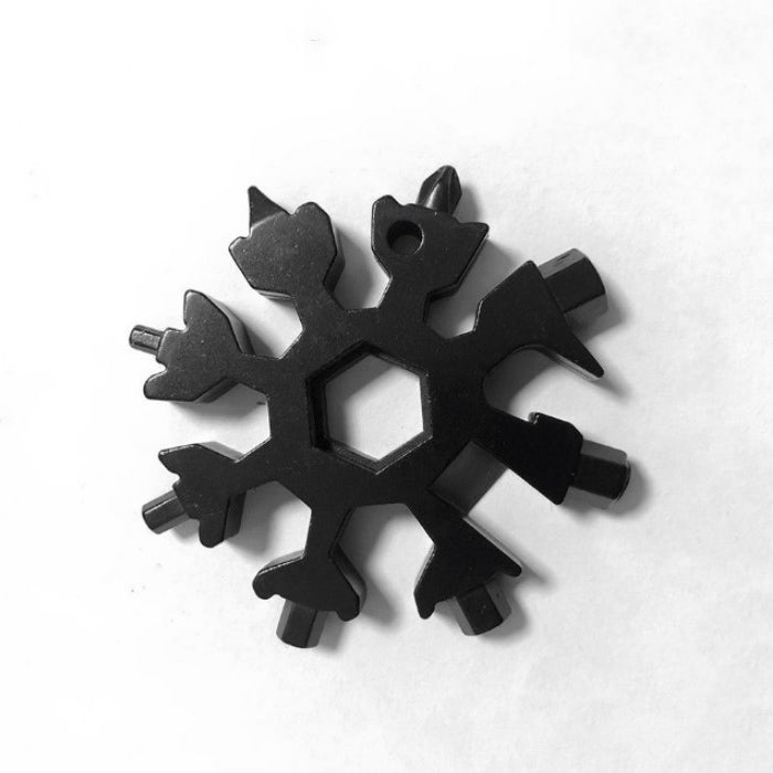 18-In-1 Snowflake Wrench Tool Spanner Hex Wrench Screwdriver Multifunction Tool - Black