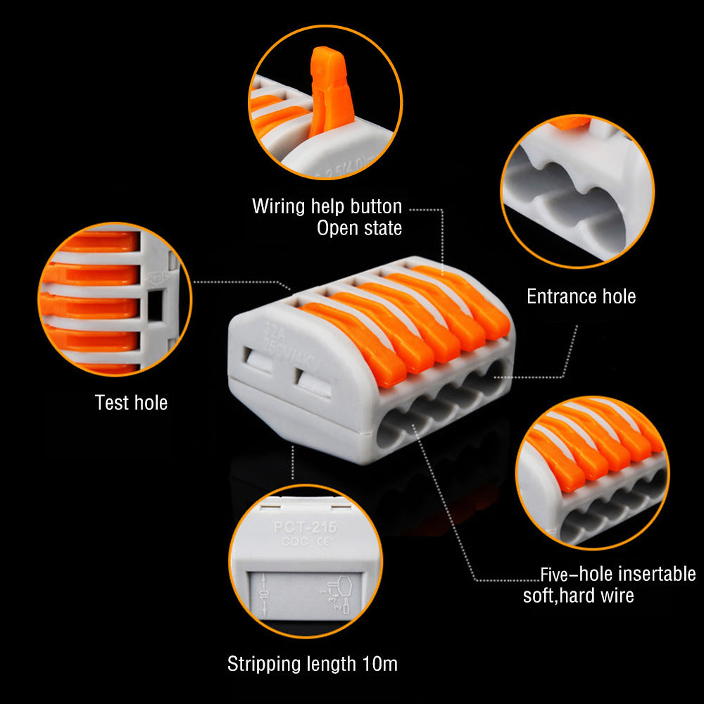 67Pcs 2/3/5 Port Compact Wire Wiring Connector Fast Connection Lever Conductor Terminal Block