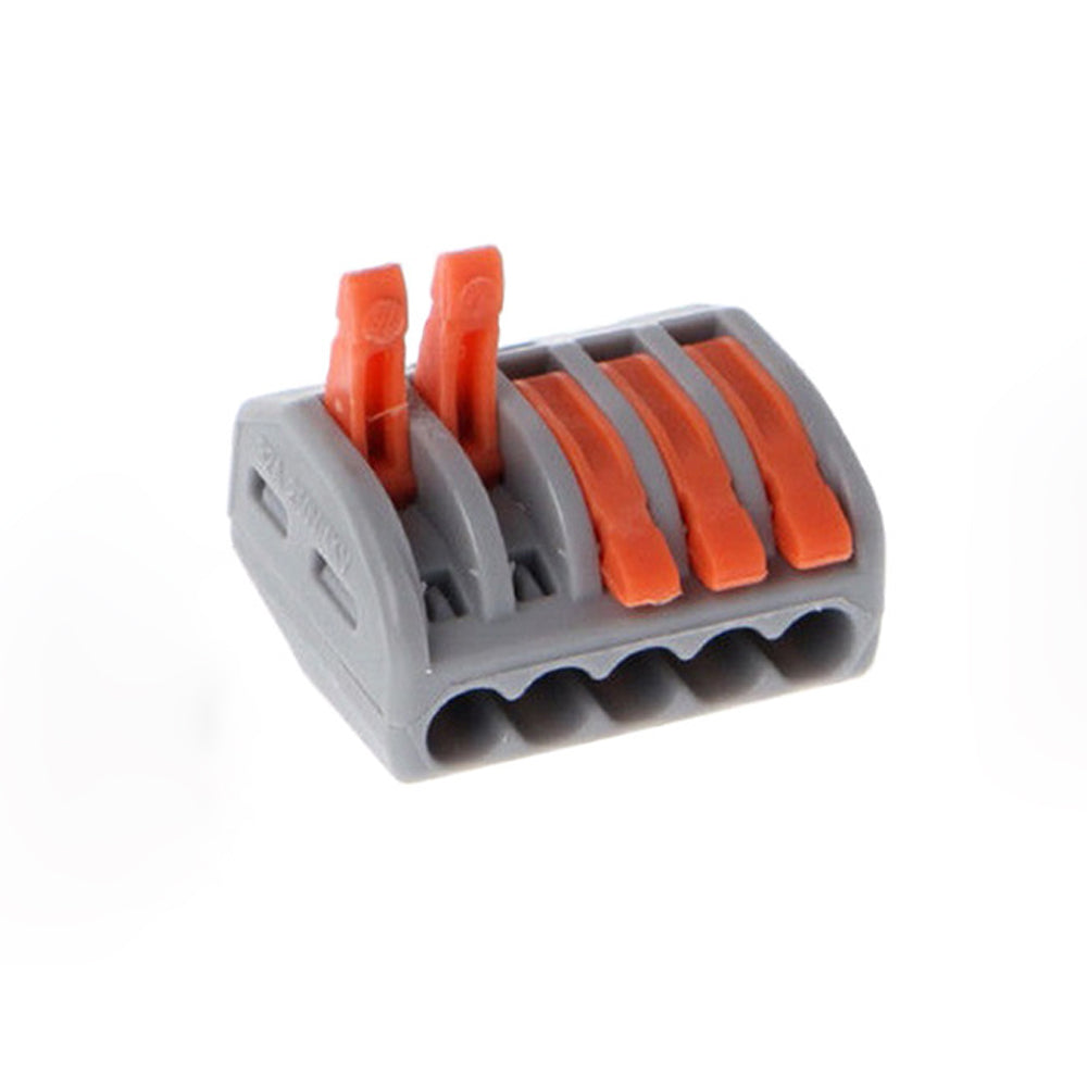 42Pcs PCT-415 5-Port Compact Wire Wiring Connector Fast Connection Lever Conductor Terminal Block