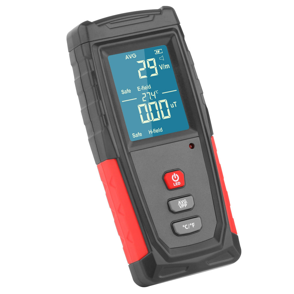 Uniqkart WT3121 Digital LCD EMF Meter Electromagnetic Radiation Tester Electric Field Magnetic Field Dosimeter Handheld Detector