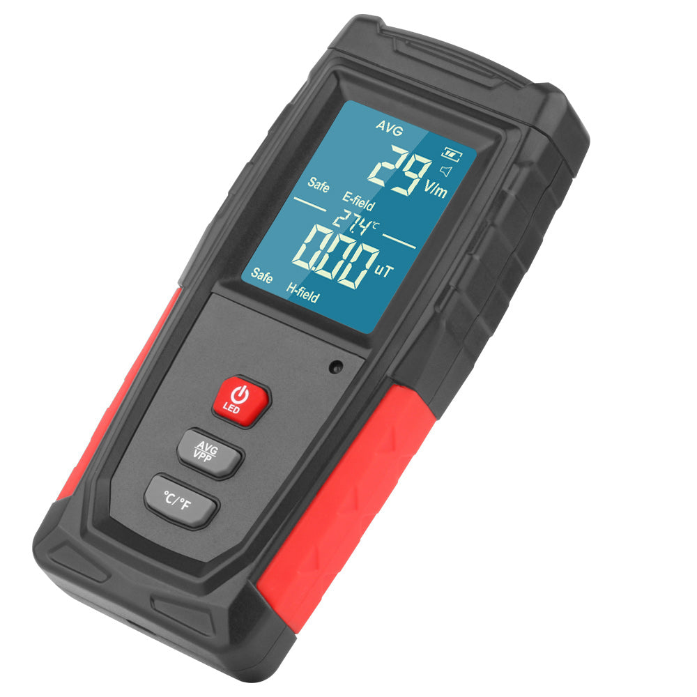 Uniqkart WT3121 Digital LCD EMF Meter Electromagnetic Radiation Tester Electric Field Magnetic Field Dosimeter Handheld Detector