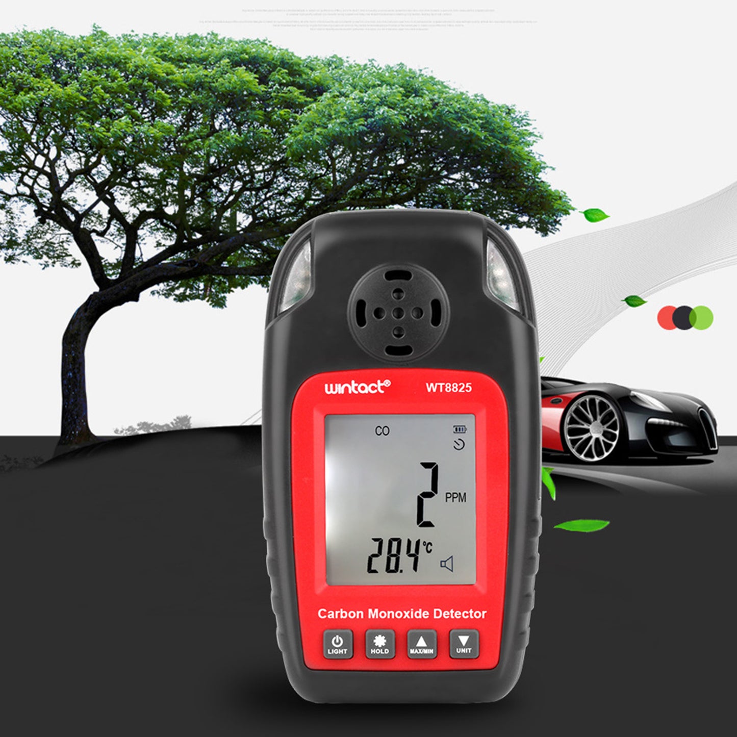 Uniqkart WT8825 Carbon Monoxide Detector Digital LCD CO Gas Tester Air Quality Carbon Monoxide Detecting Gauge
