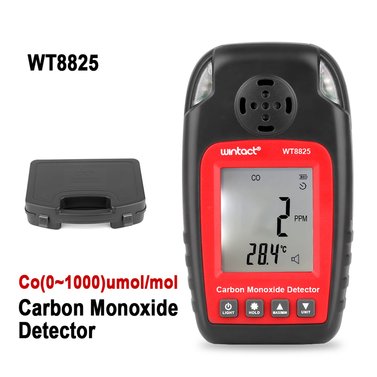 Uniqkart WT8825 Carbon Monoxide Detector Digital LCD CO Gas Tester Air Quality Carbon Monoxide Detecting Gauge