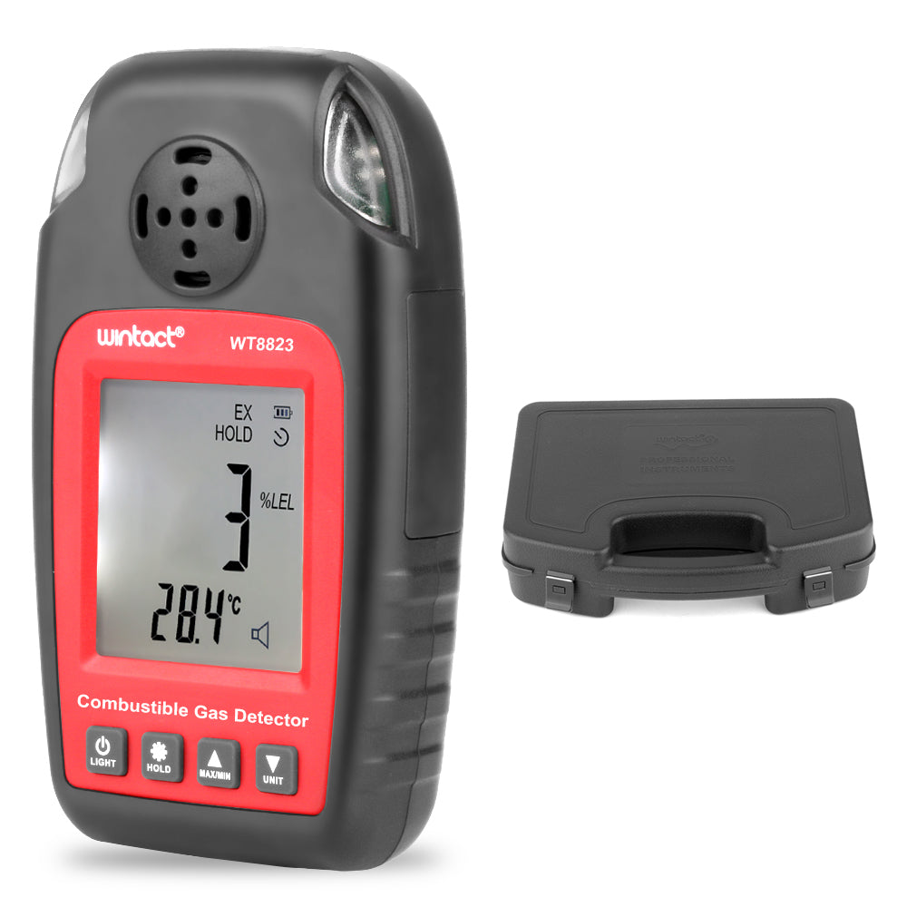 Uniqkart WT8823 Combustible Gas Alarm Detector Flammable Gas Leakage Monitor Digital LCD Display Gas Leak Analyzer