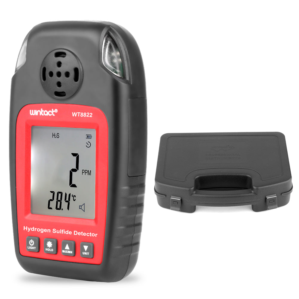 Uniqkart WT8822 Hydrogen Sulfide Detector H2S Gas Sensor High Sensitive Poisoning Alarm Tester