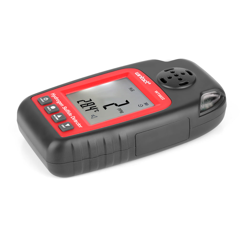 Uniqkart WT8822 Hydrogen Sulfide Detector H2S Gas Sensor High Sensitive Poisoning Alarm Tester