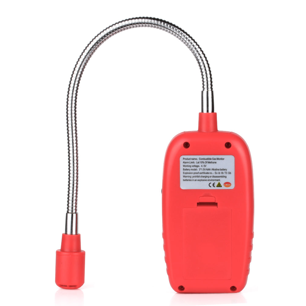 Uniqkart WT8820 Handheld Combustible Gas Detector Flammable Natural Gas Leakage Sensor Tester with Gooseneck Sensor