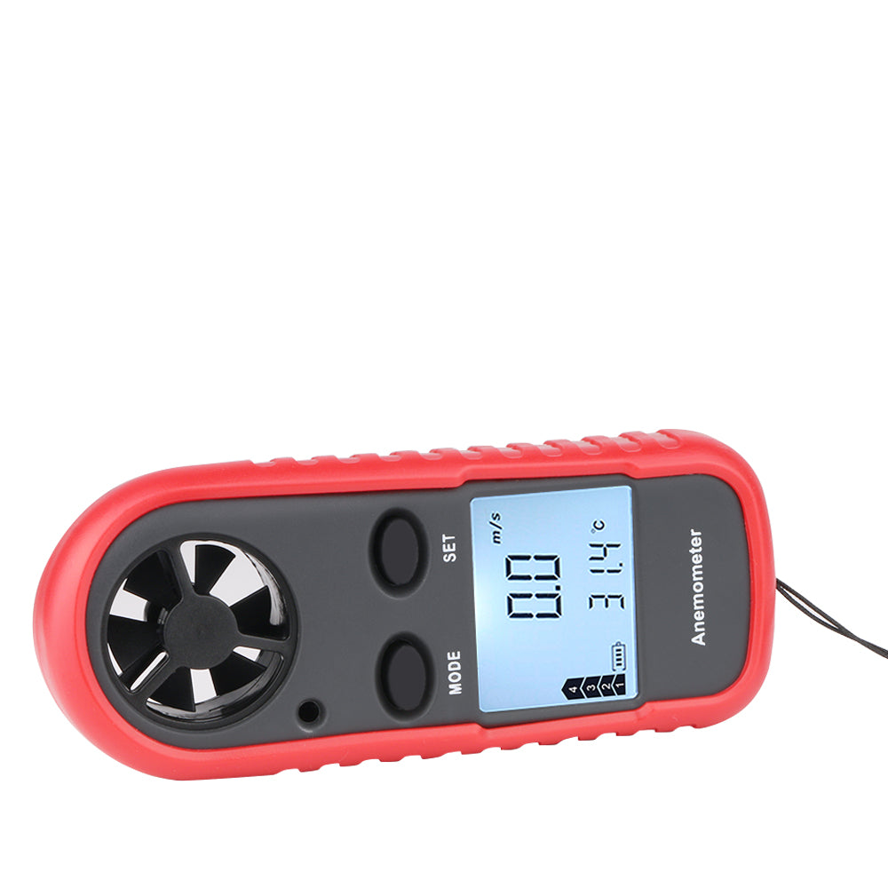 WT816 Portable Digital Anemometer Thermometer Handheld Mini Wind Speed Temperature Gauge Air Flow Speed Meter with LED Display