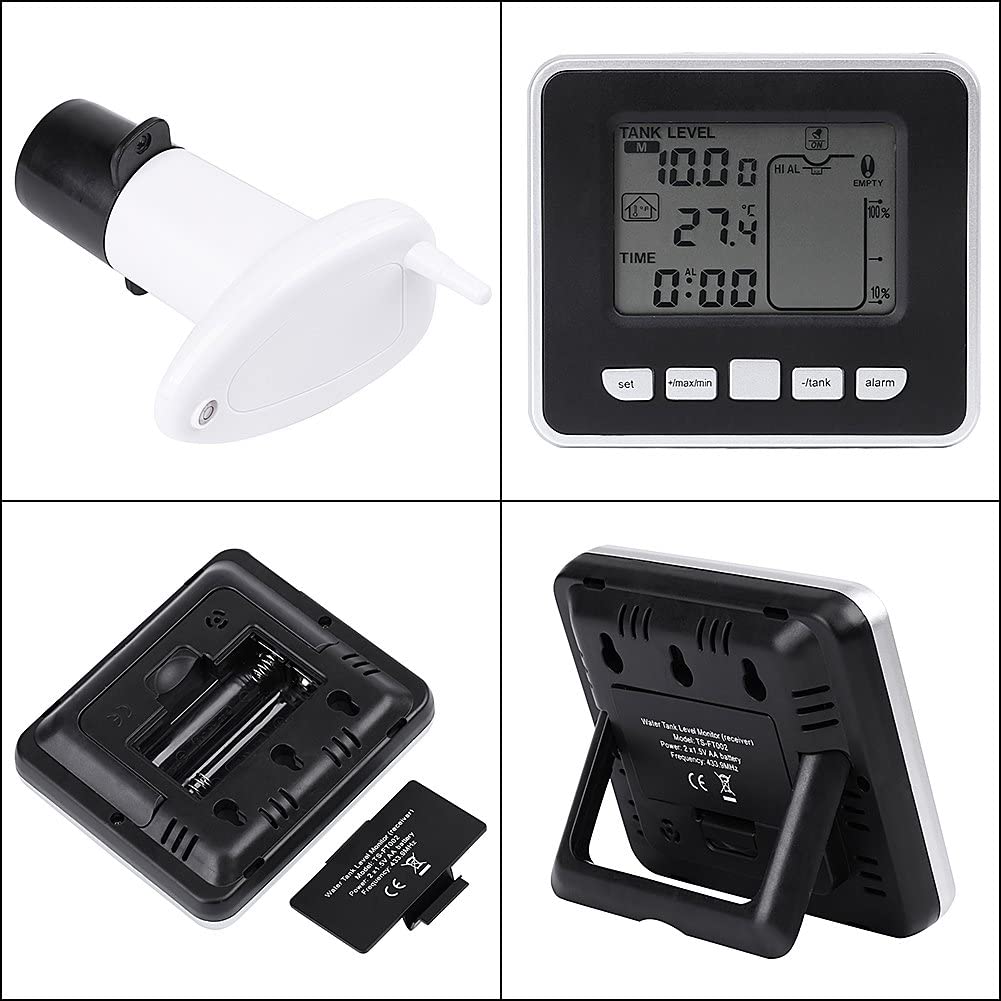 Ultrasonic Water Tank Liquid Depth Level Meter Sensor with Temperature Display