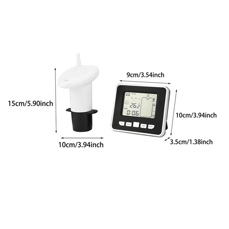 Ultrasonic Water Tank Liquid Depth Level Meter Sensor with Temperature Display