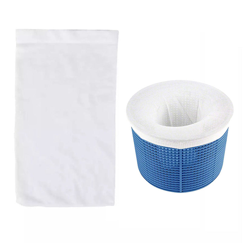 20Pcs Nylon Elastic Pool Basket Skimmer Mesh Pouch Swimming Pool Garbage Filter Socks - White