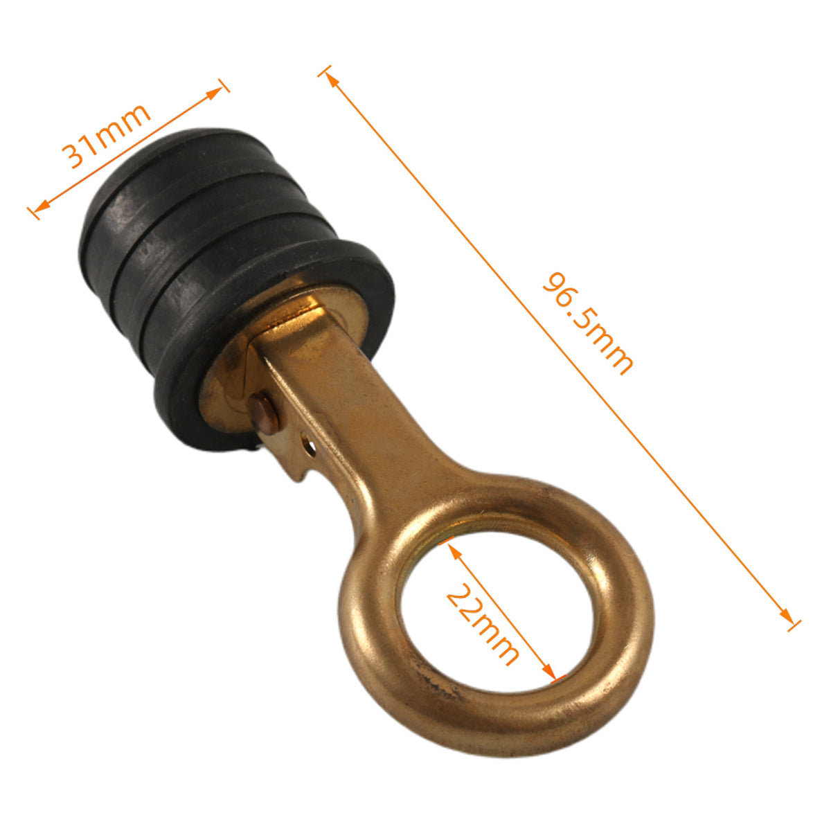 A6870 1 - 1 / 4 Inch Boat Yacht Drain Plug O-Handle Twist Turn Drain Plug Snap Brass Drain Plug